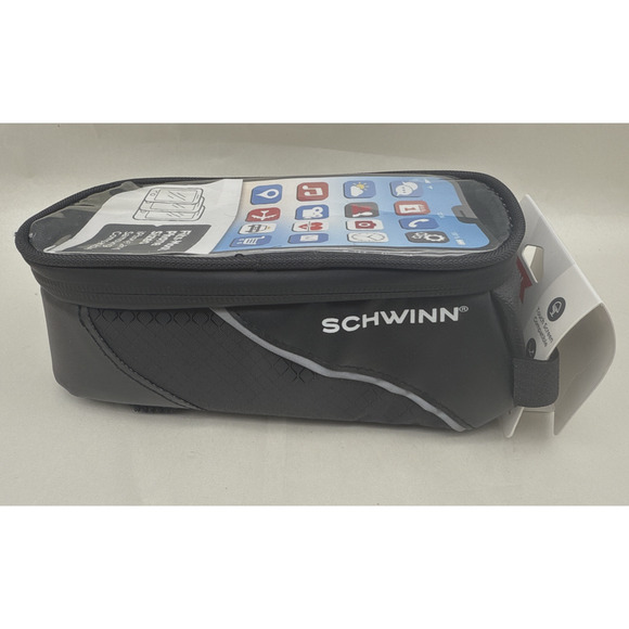 Schwinn Bicycle Bike Travel Bag Top Tube Phone Bag Zip Closure Black Cyclist NEW - Picture 2 of 13